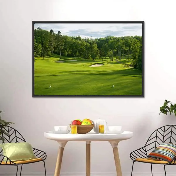 Golf Green With Bunkers Canvas Wall Art