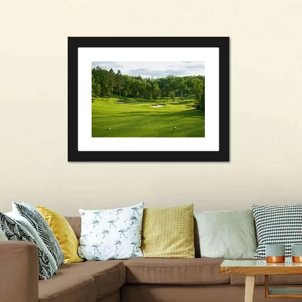 Golf Green With Bunkers Canvas Wall Art