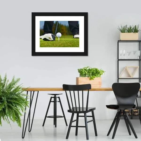 Golf Player Ready To Hit Canvas Wall Art