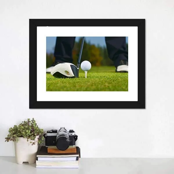 Golf Player Ready To Hit Canvas Wall Art