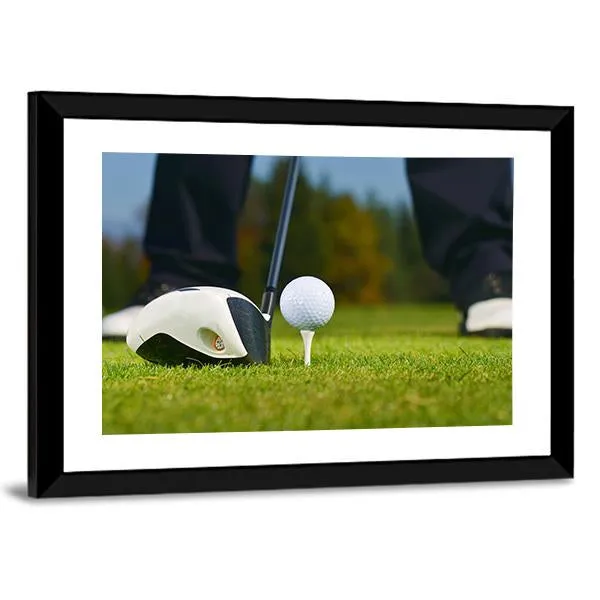 Golf Player Ready To Hit Canvas Wall Art