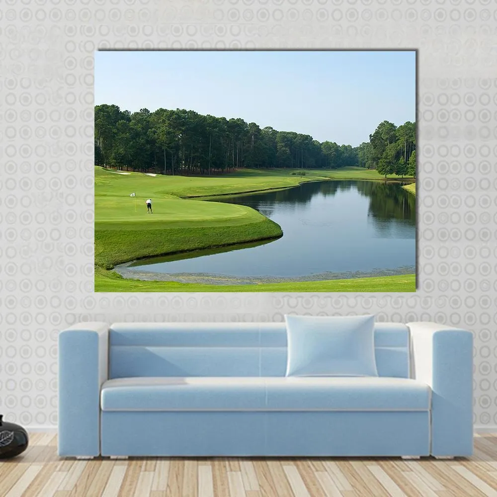 Golfer On Myrtle Beach Canvas Wall Art