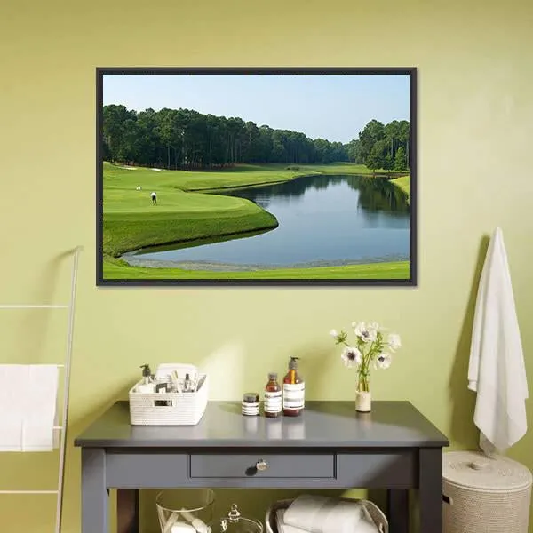 Golfer On Myrtle Beach Canvas Wall Art