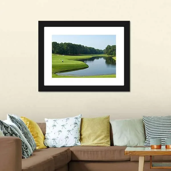 Golfer On Myrtle Beach Canvas Wall Art