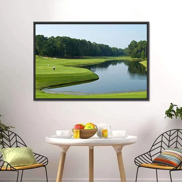 Golfer On Myrtle Beach Canvas Wall Art