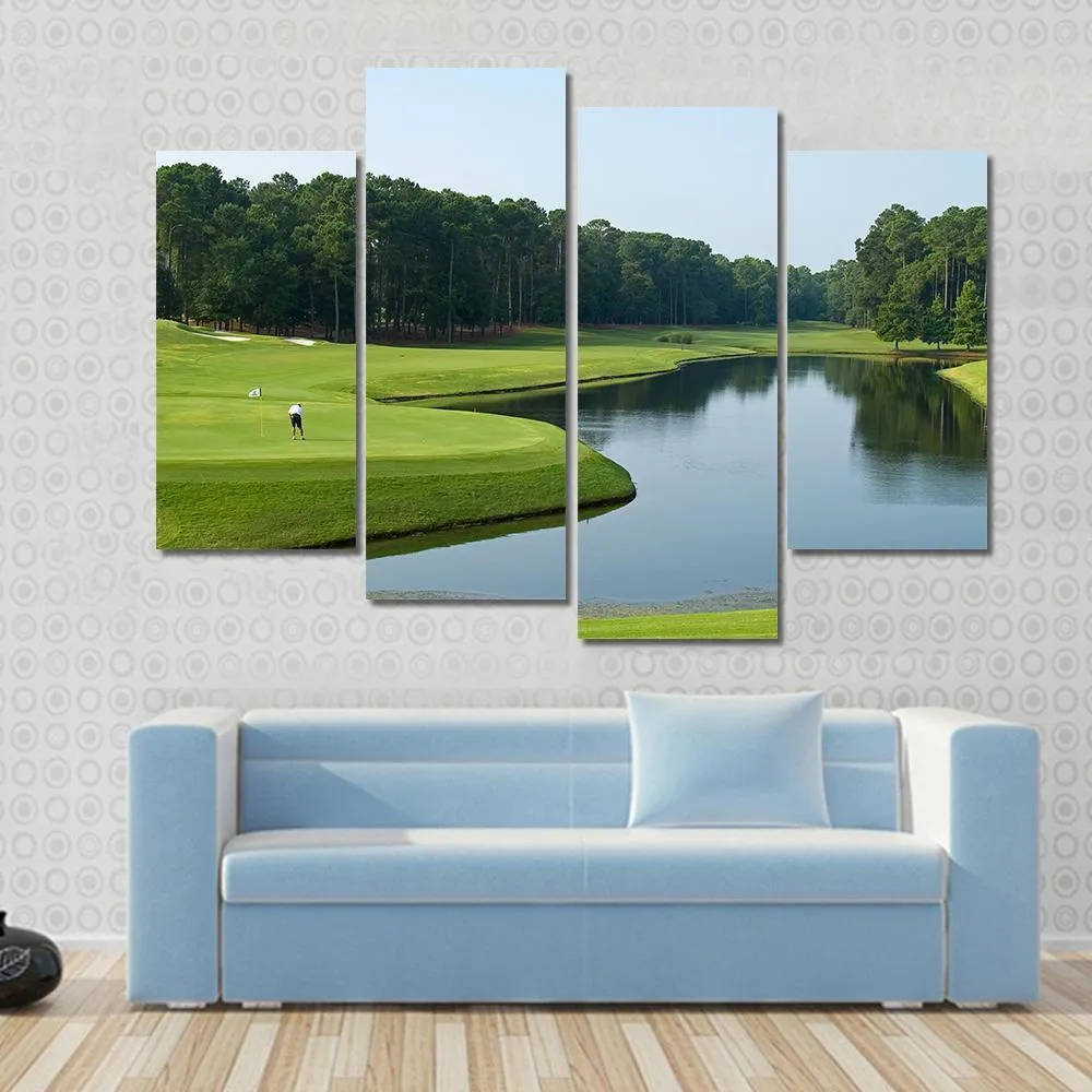 Golfer On Myrtle Beach Canvas Wall Art