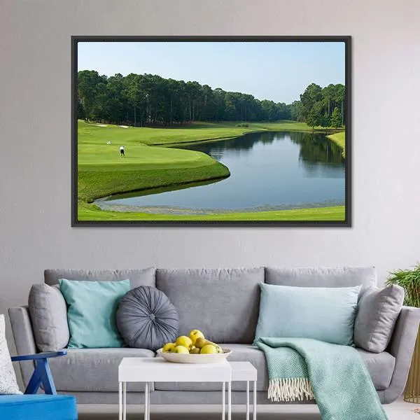 Golfer On Myrtle Beach Canvas Wall Art