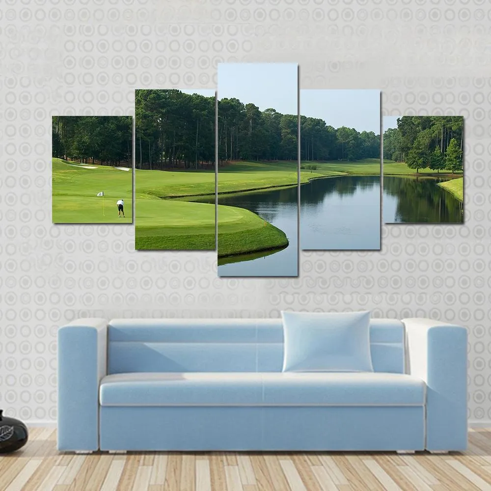 Golfer On Myrtle Beach Canvas Wall Art