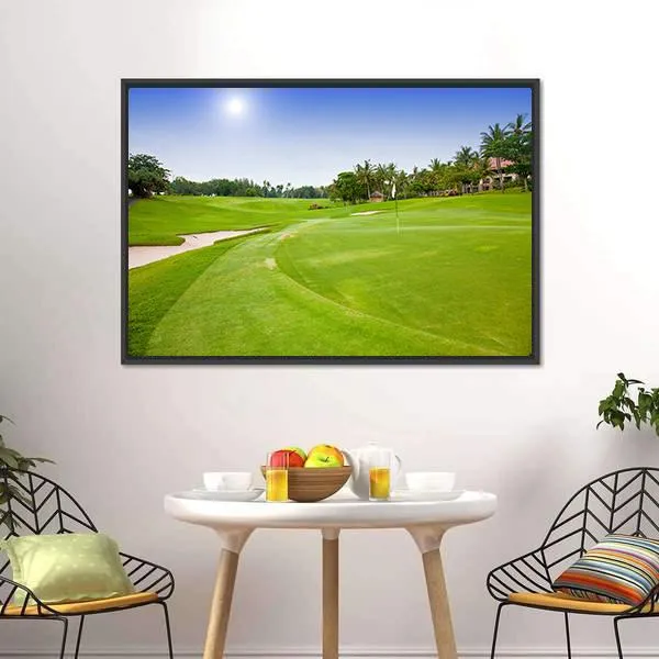 Green Field For Golf Canvas Wall Art