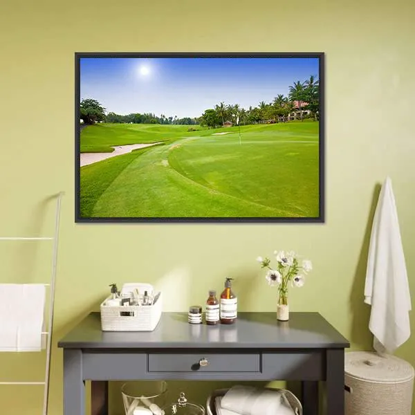 Green Field For Golf Canvas Wall Art