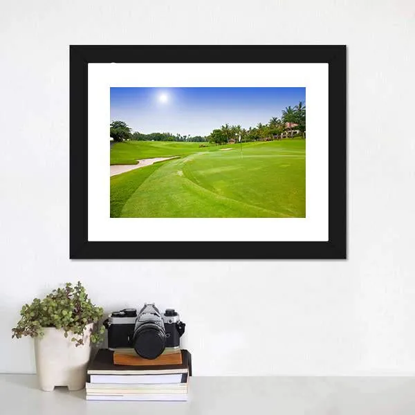 Green Field For Golf Canvas Wall Art