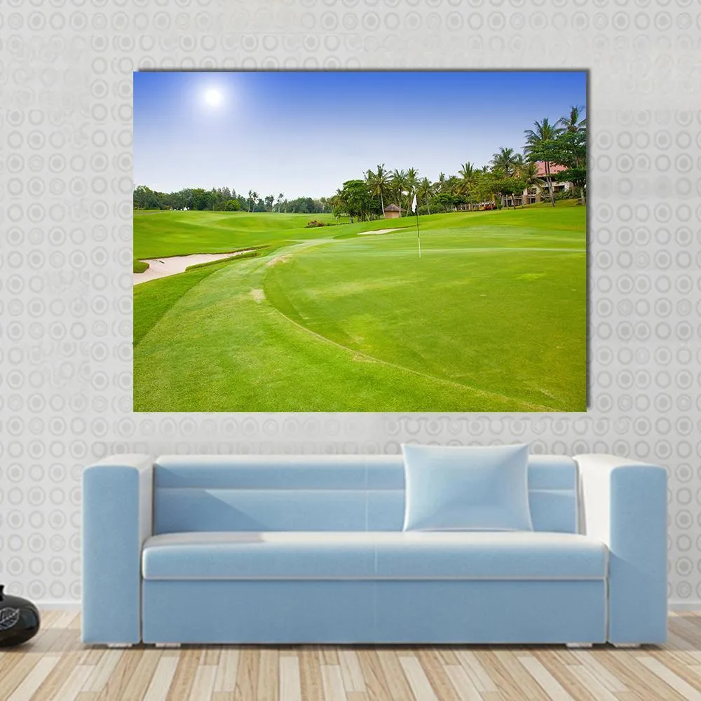 Green Field For Golf Canvas Wall Art