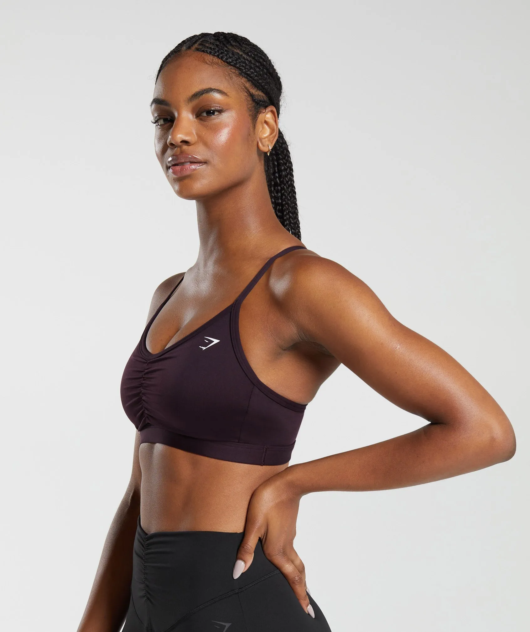 Gymshark Ruched Sports Bra - Plum Brown