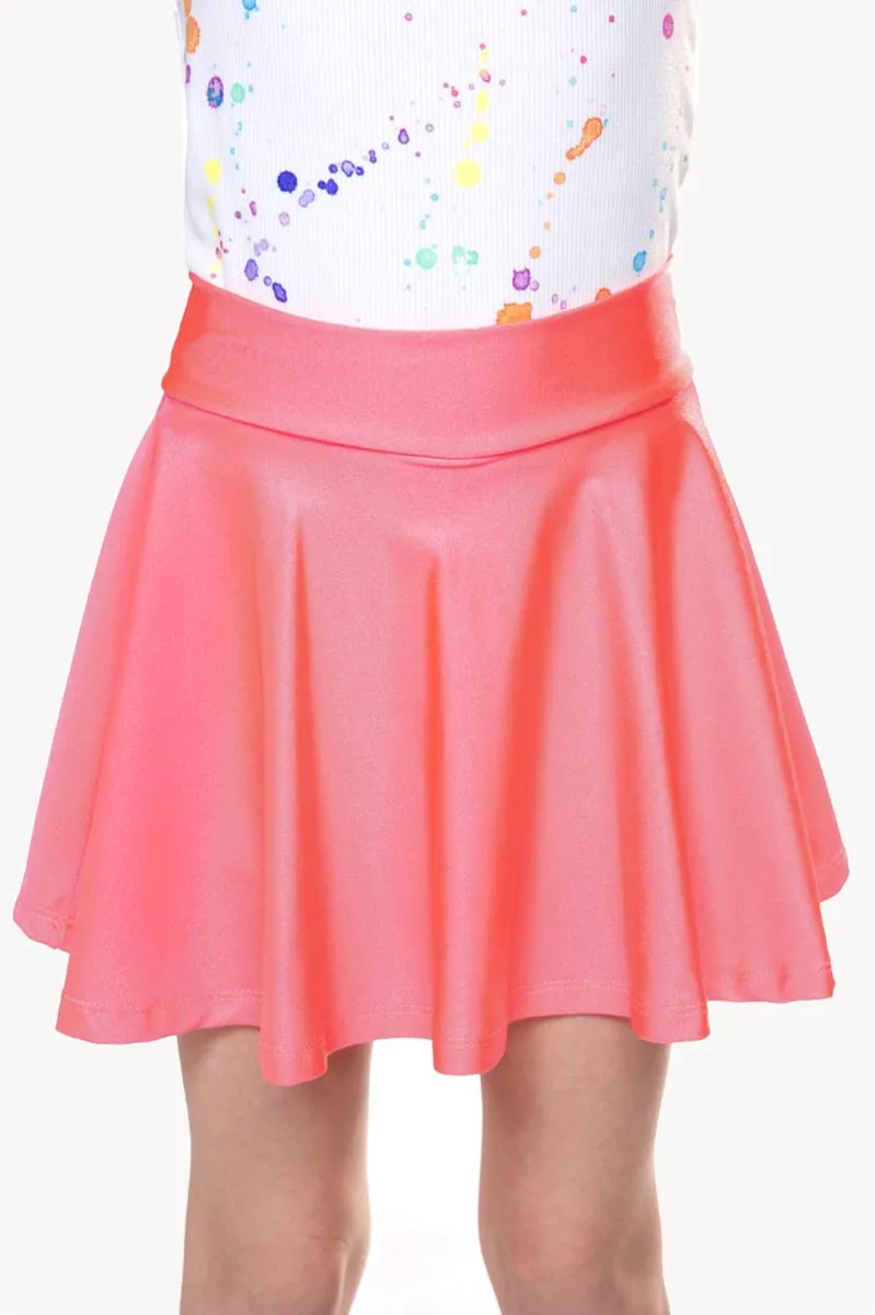 High Shine Mid Waist Skater Skort - Peach Punch