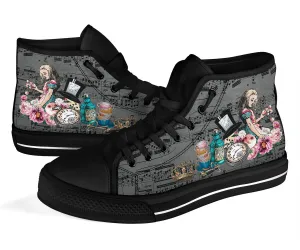 High Top Sneakers - Alice in Wonderland Gifts #105B Colorful Series | Birthday Gifts, Gift Idea, Custom Canvas Shoes, Cute Kawaii Aesthetic