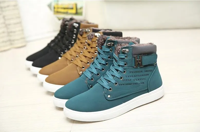 Hot Men Shoes Sapatos Tenis Masculino Male Fashion Spring Autumn Leather Shoe For Men Casual High Top Shoes Canvas Sneakers