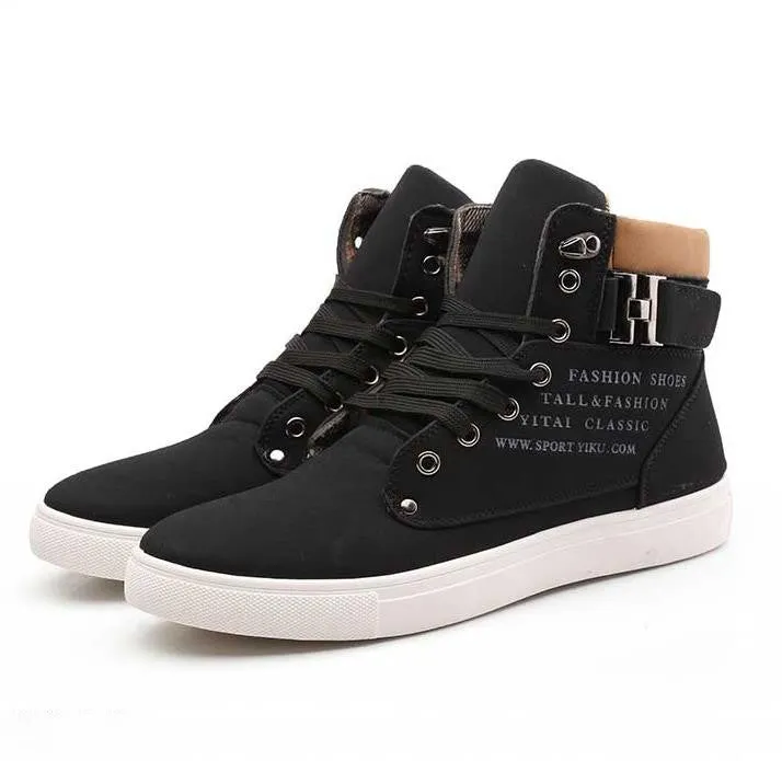 Hot Men Shoes Sapatos Tenis Masculino Male Fashion Spring Autumn Leather Shoe For Men Casual High Top Shoes Canvas Sneakers