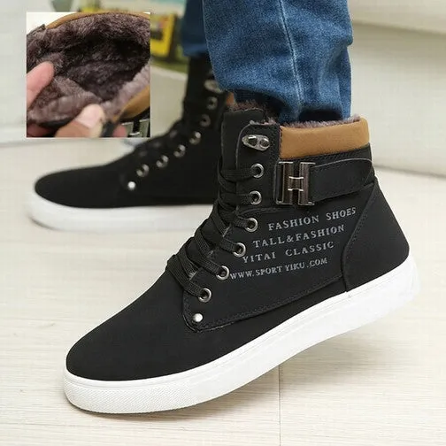 Hot Men Shoes Sapatos Tenis Masculino Male Fashion Spring Autumn Leather Shoe For Men Casual High Top Shoes Canvas Sneakers