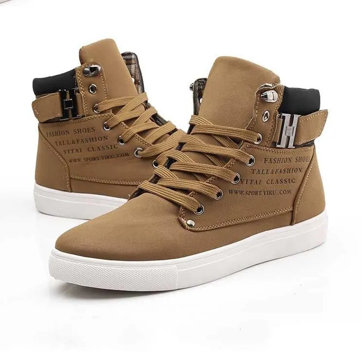 Hot Men Shoes Sapatos Tenis Masculino Male Fashion Spring Autumn Leather Shoe For Men Casual High Top Shoes Canvas Sneakers