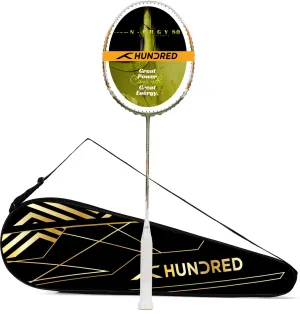 Hundred N-ERGY 80 Balanced Racket Unstrung Badminton Racquet (Green / White)