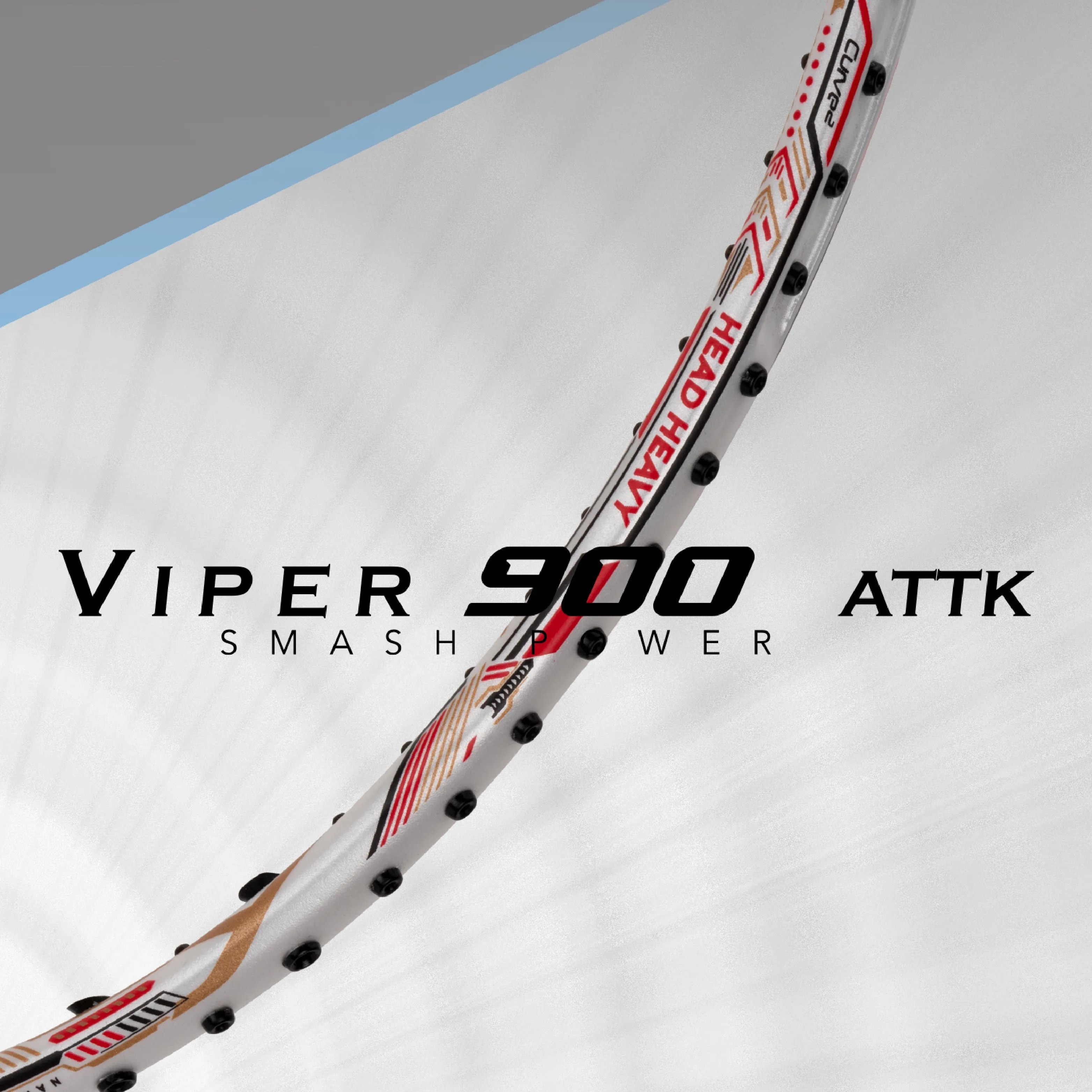 Hundred VIPER 900 Strung Badminton Racquet (White / Red)