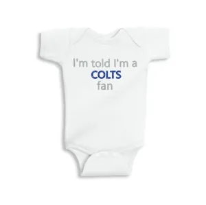 I'm Told I'm a Colts Fan Glitter Onesie