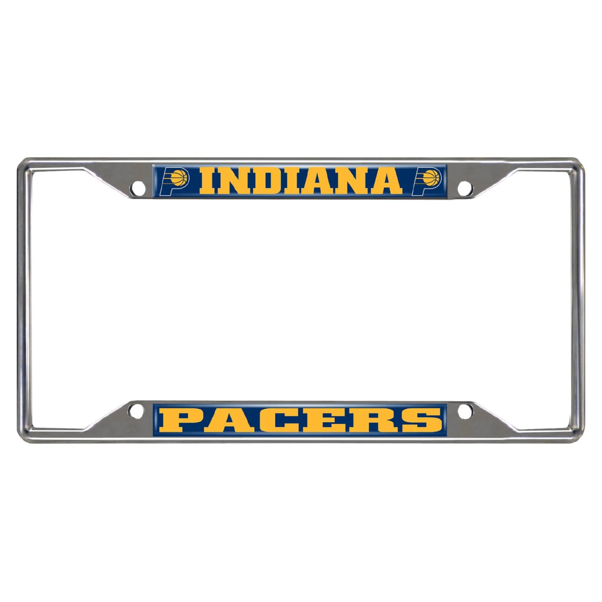 Indiana Pacers Chrome Metal License Plate Frame, 6.25in x 12.25in