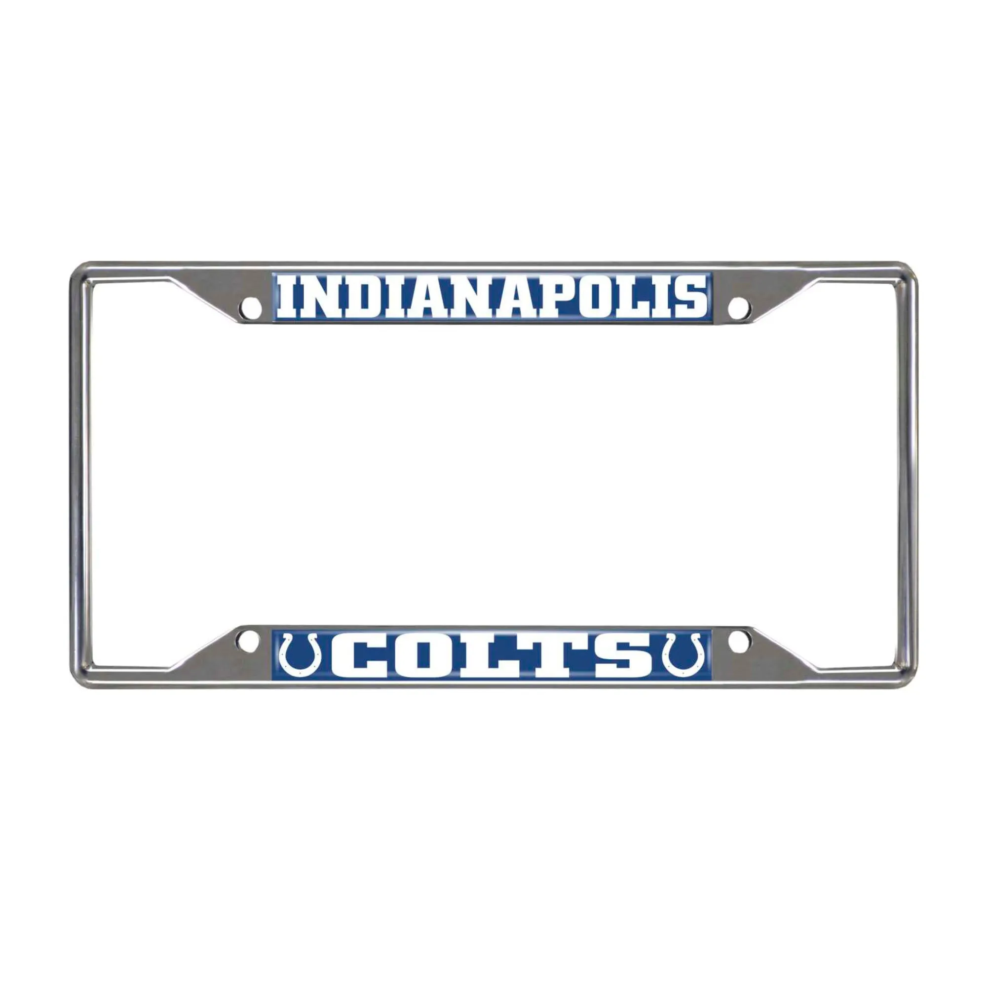 Indianapolis Colts Chrome Metal License Plate Frame, 6.25in x 12.25in