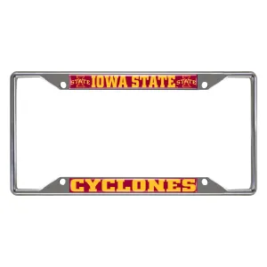 Iowa State Cyclones Chrome Metal License Plate Frame, 6.25in x 12.25in