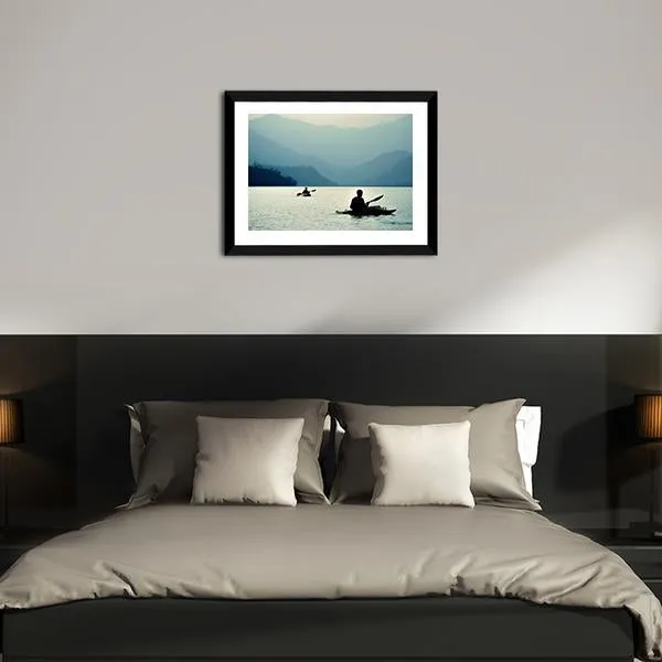 Kayaking At Sunset Canvas Wall Art