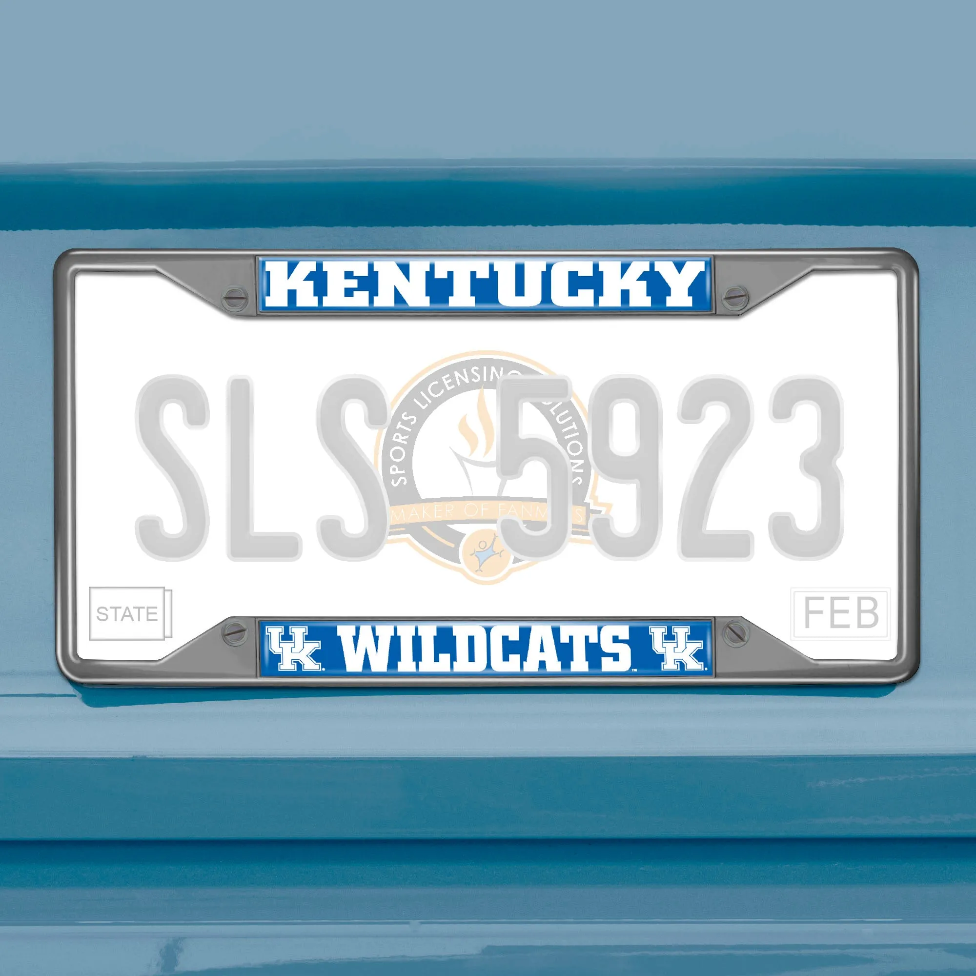 Kentucky Wildcats Chrome Metal License Plate Frame, 6.25in x 12.25in