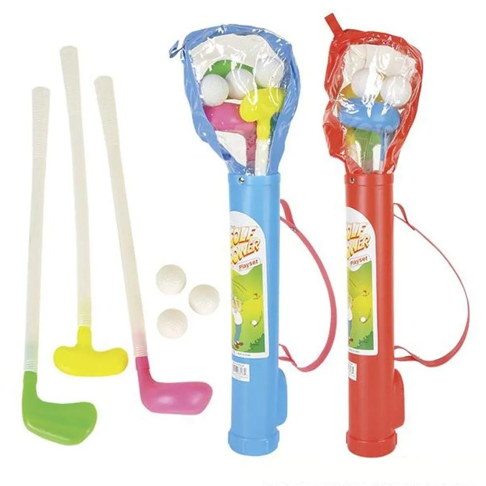 Kicko Kids Golf Set - Multicolor Plastic Educational Equipment - Junior Golfer Play Toy