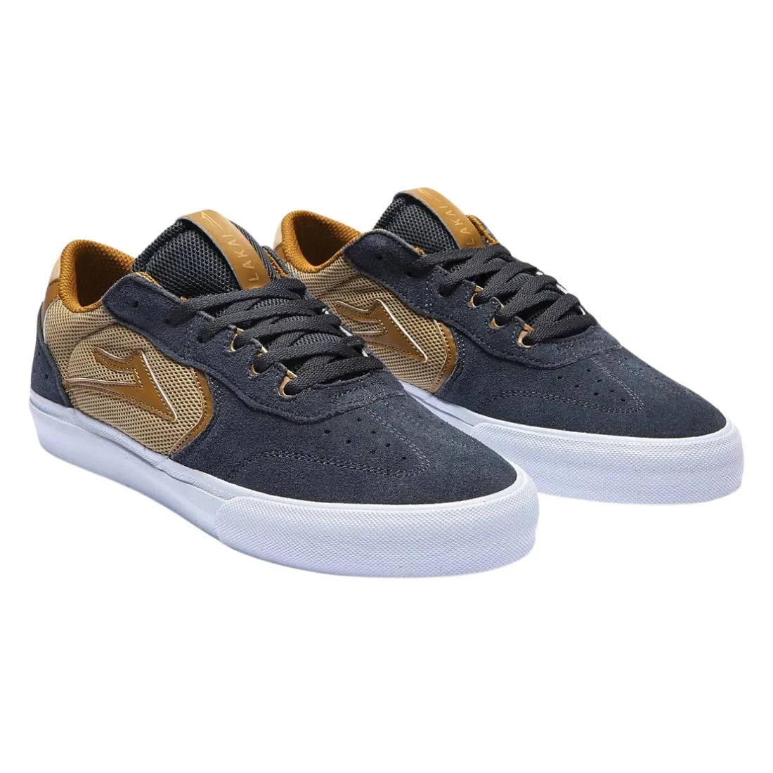 Lakai Atlantic Vulc Skate Shoes - Charcoal/Tan Suede