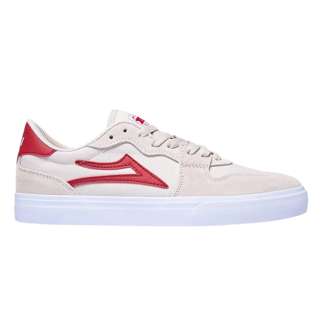 Lakai York Skate Shoes - White/Red Suede