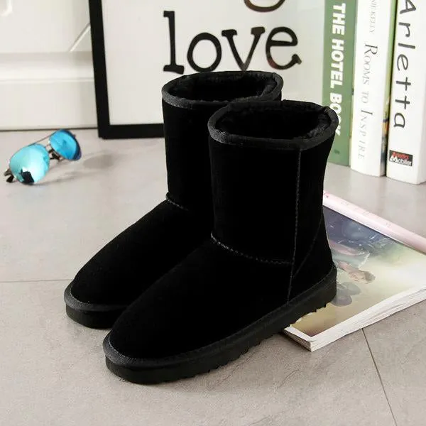 Leather Women Snow Boots