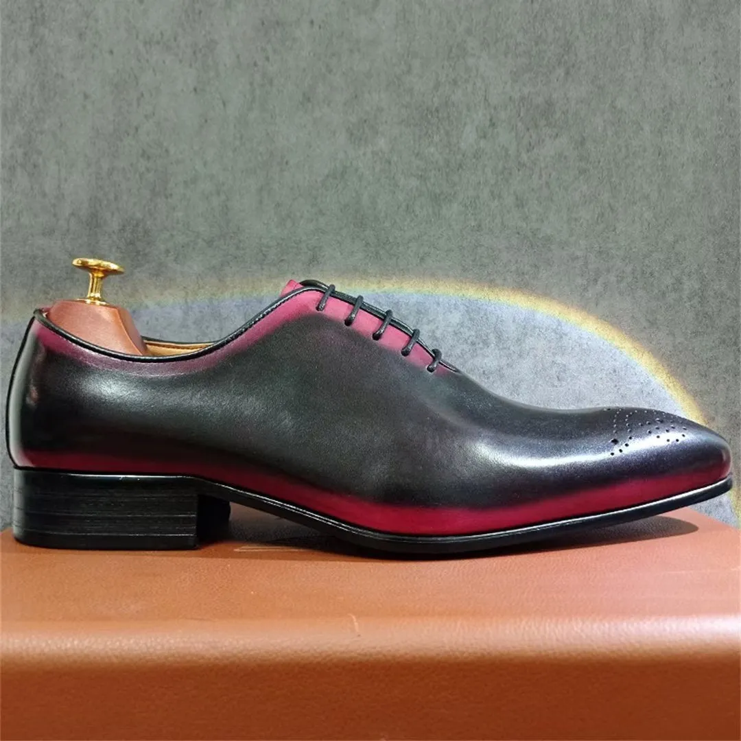 LeatherLux Pointed-Toe Genuine Elegance Dress Shoes