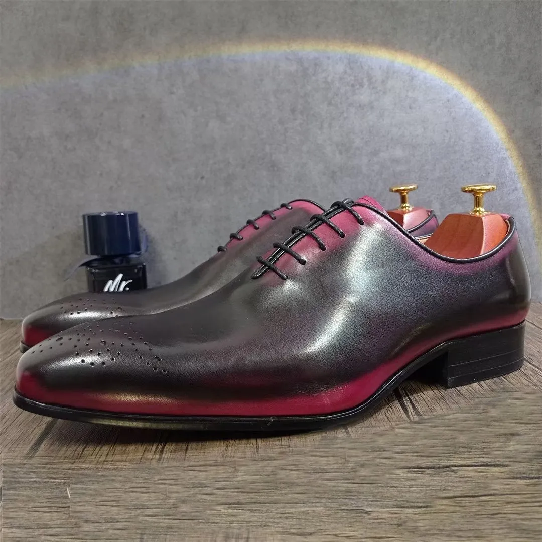 LeatherLux Pointed-Toe Genuine Elegance Dress Shoes