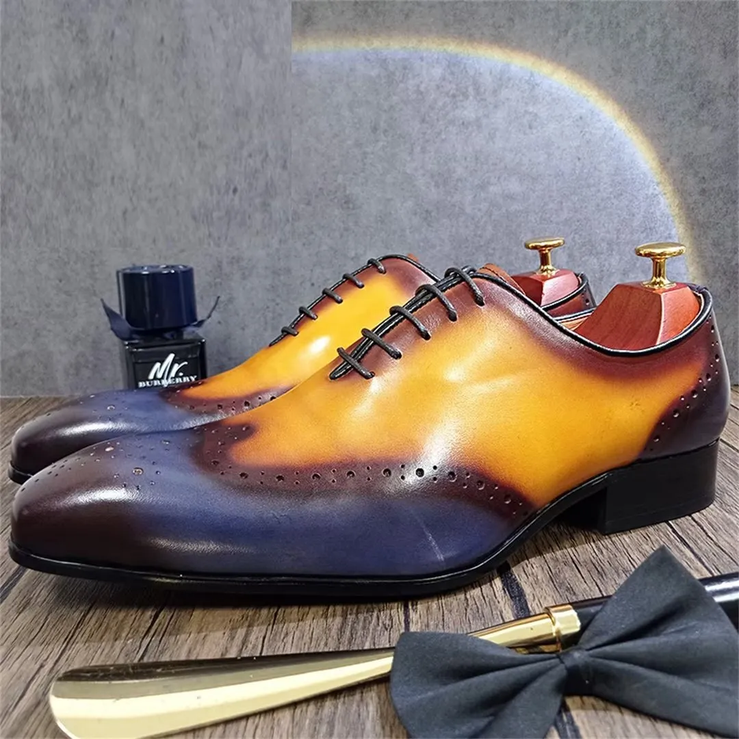 LeatherLux Pointed-Toe Genuine Elegance Dress Shoes