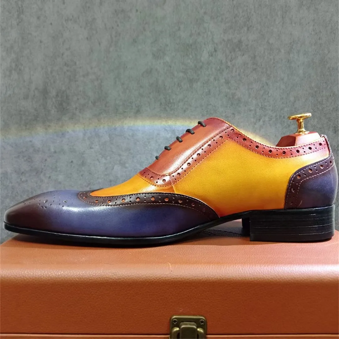 LeatherLux Pointed-Toe Genuine Elegance Dress Shoes