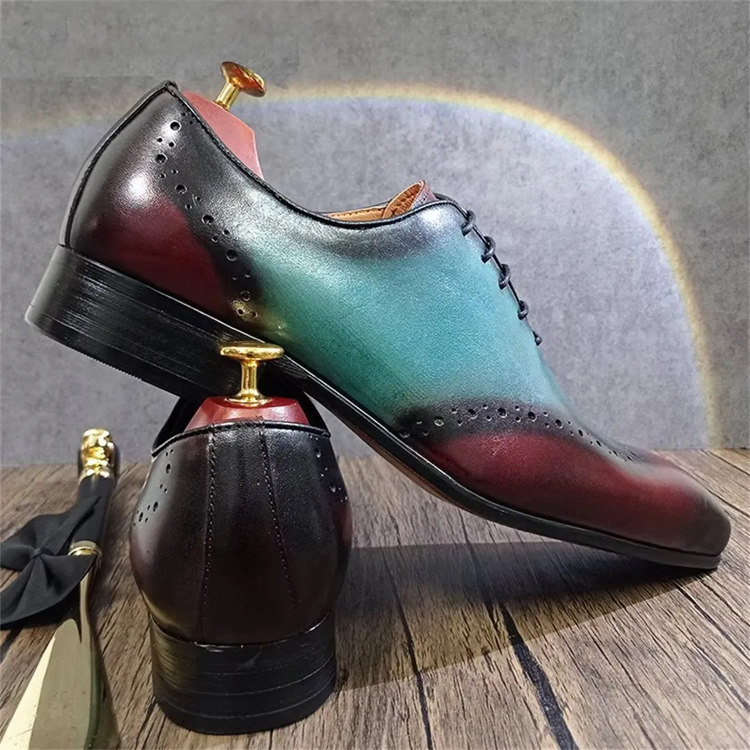 LeatherLux Pointed-Toe Genuine Elegance Dress Shoes