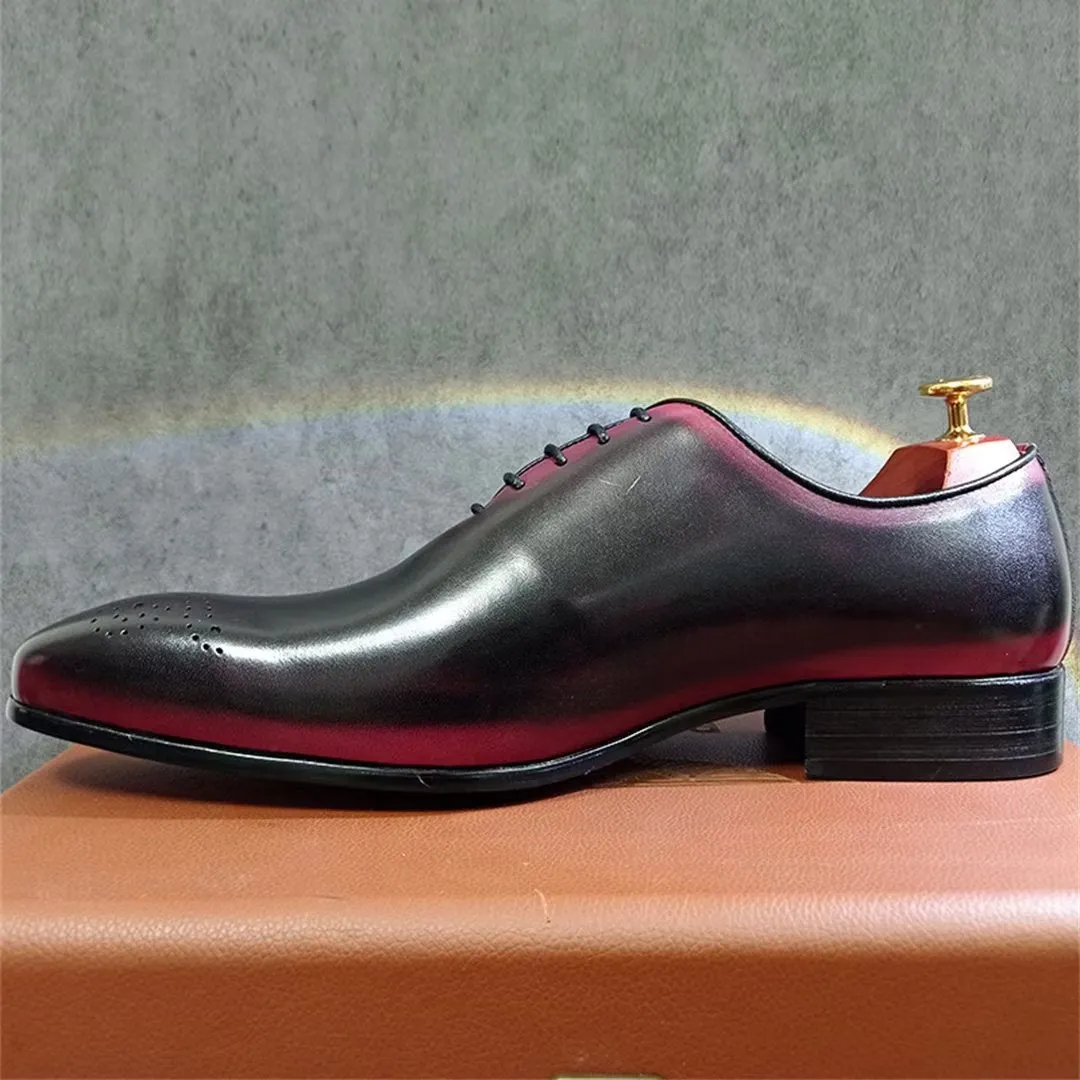 LeatherLux Pointed-Toe Genuine Elegance Dress Shoes