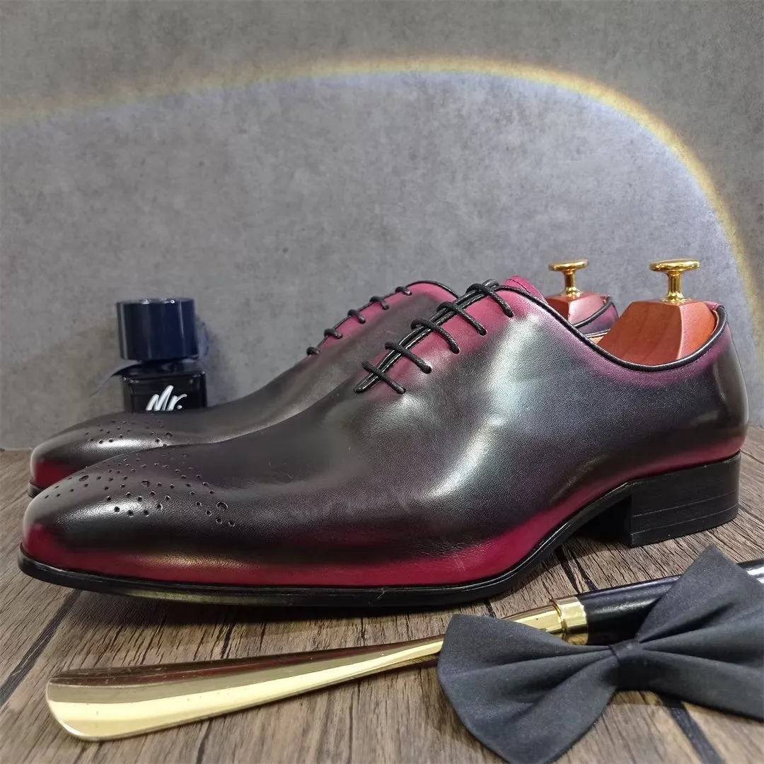 LeatherLux Pointed-Toe Genuine Elegance Dress Shoes