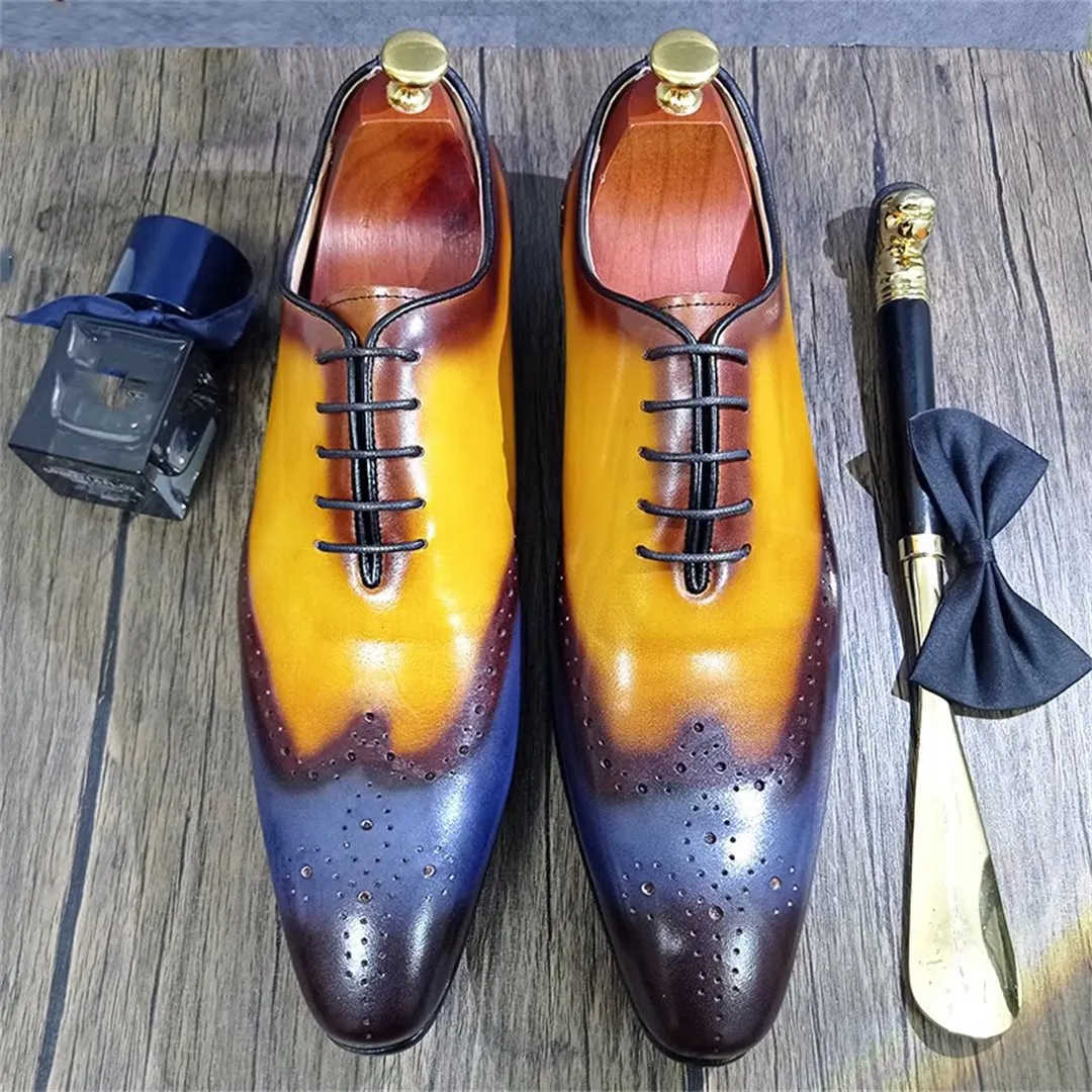 LeatherLux Pointed-Toe Genuine Elegance Dress Shoes