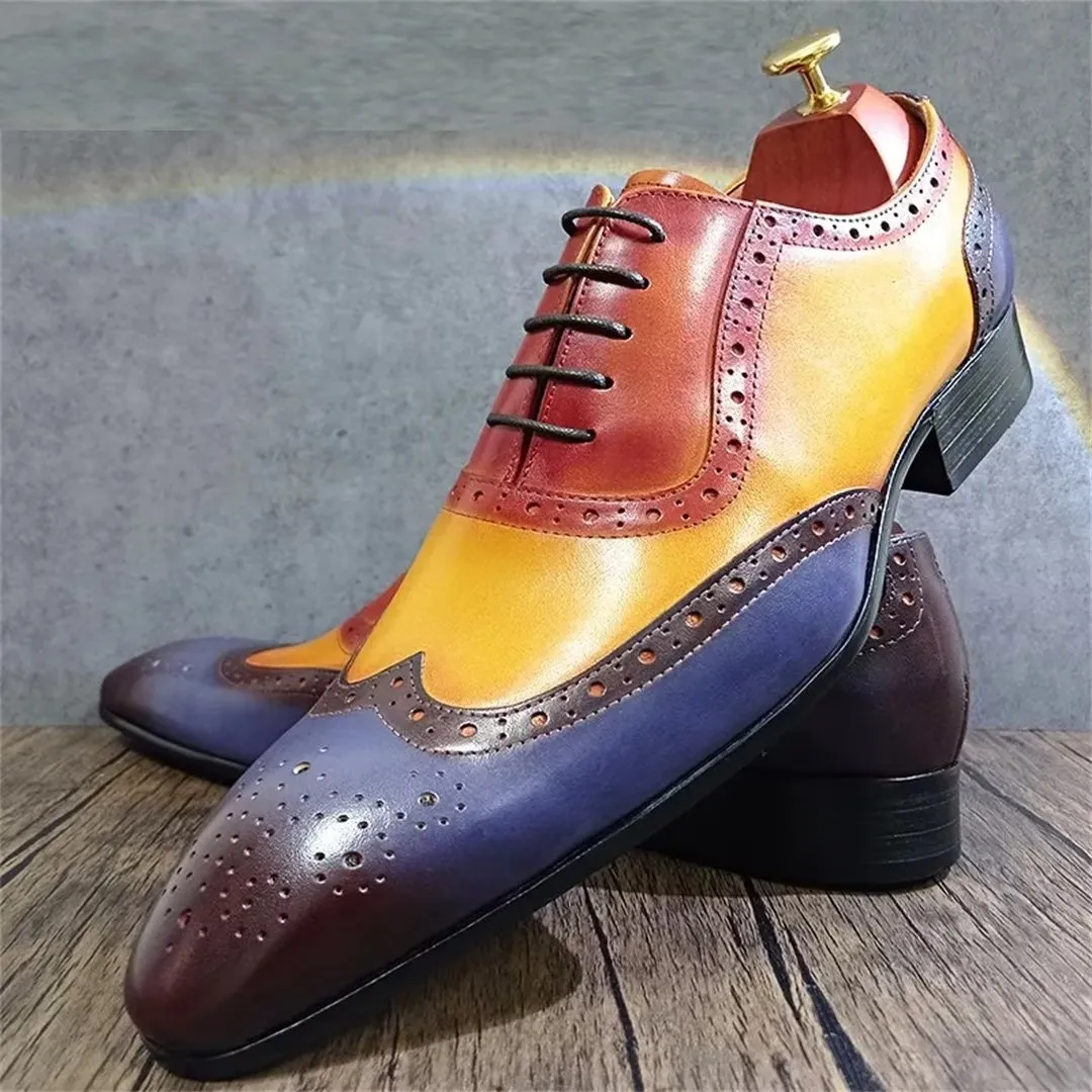 LeatherLux Pointed-Toe Genuine Elegance Dress Shoes