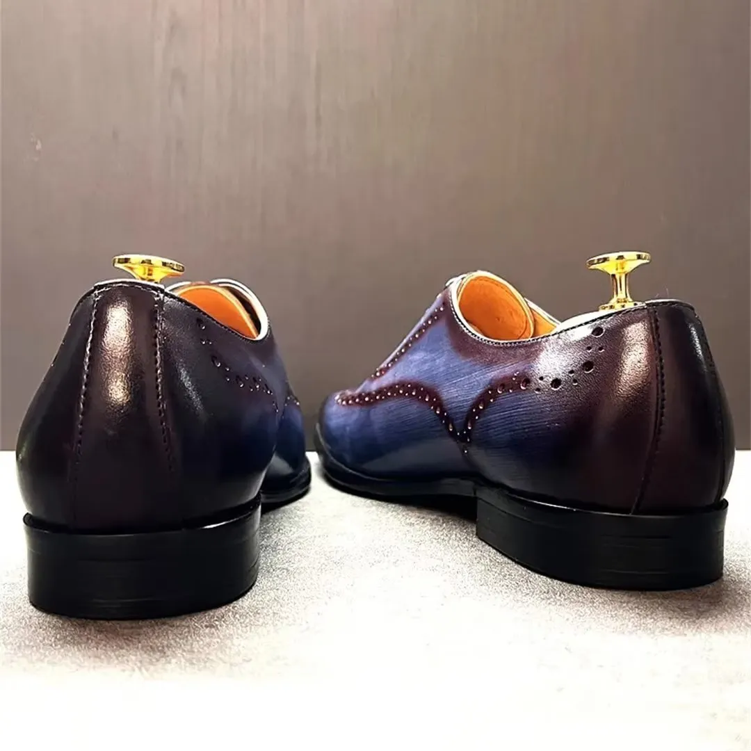 LeatherLux Pointed-Toe Genuine Elegance Dress Shoes