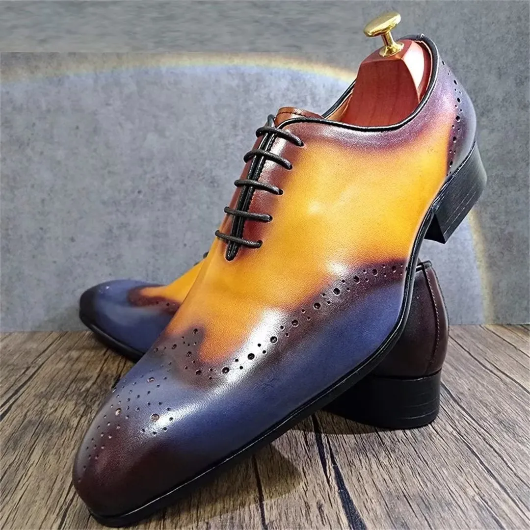 LeatherLux Pointed-Toe Genuine Elegance Dress Shoes