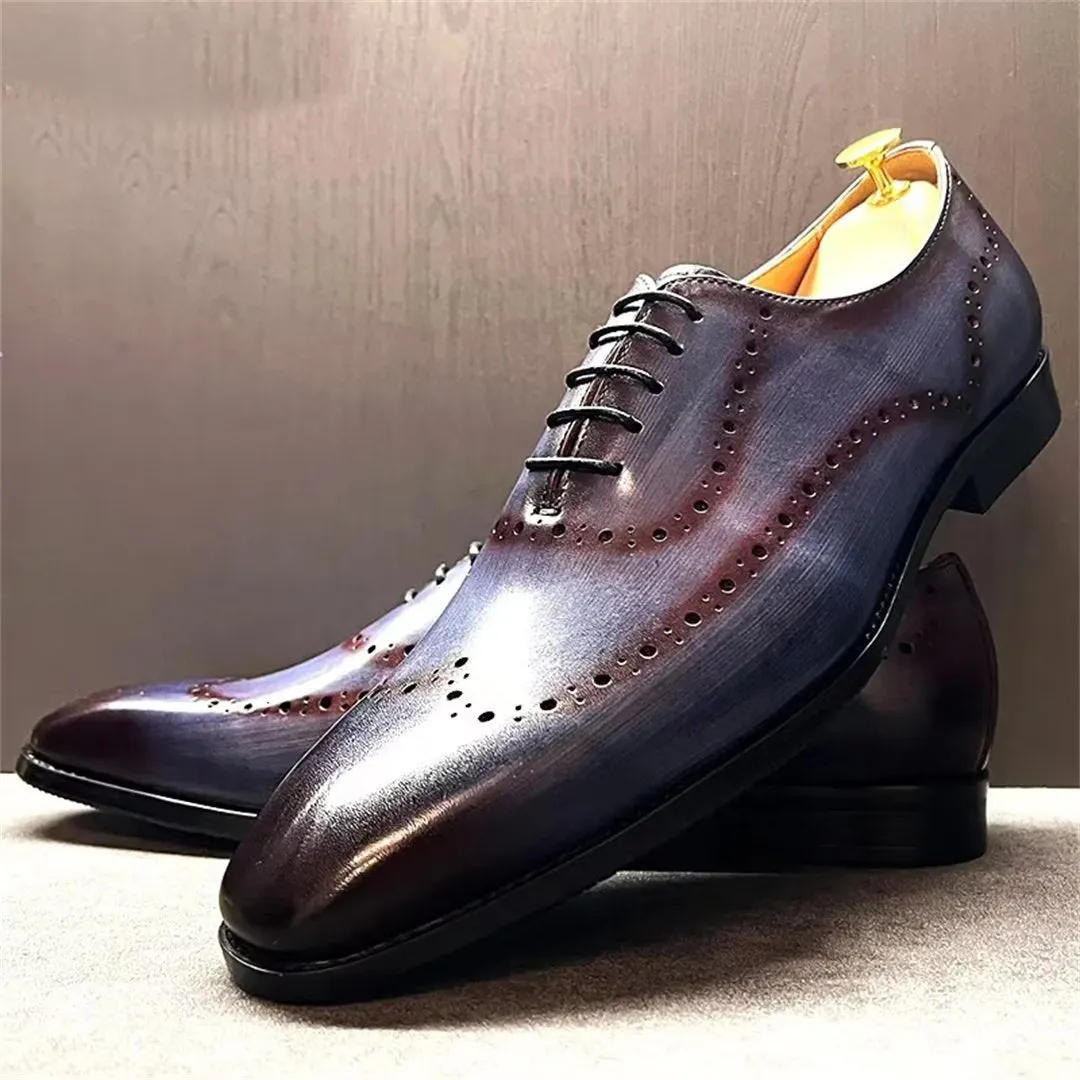 LeatherLux Pointed-Toe Genuine Elegance Dress Shoes