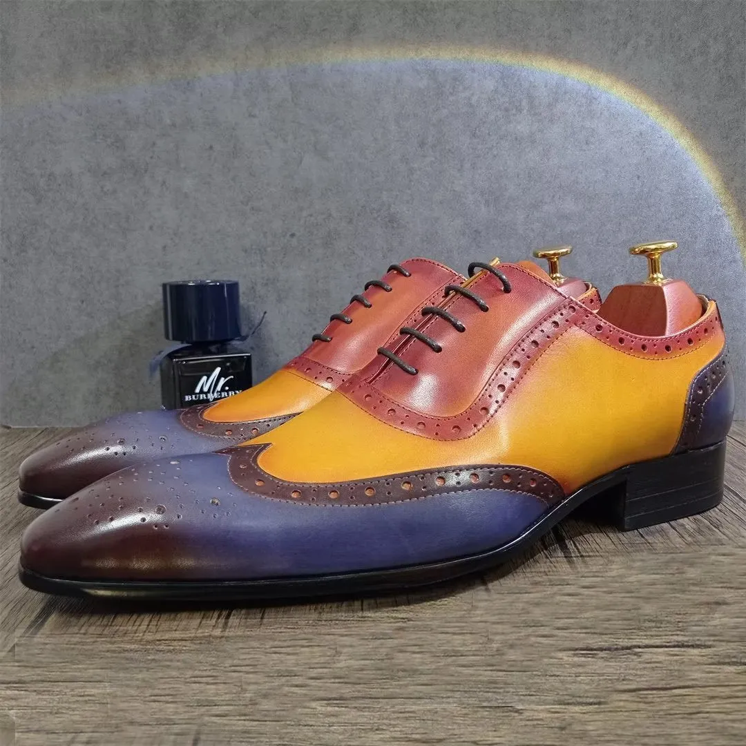 LeatherLux Pointed-Toe Genuine Elegance Dress Shoes