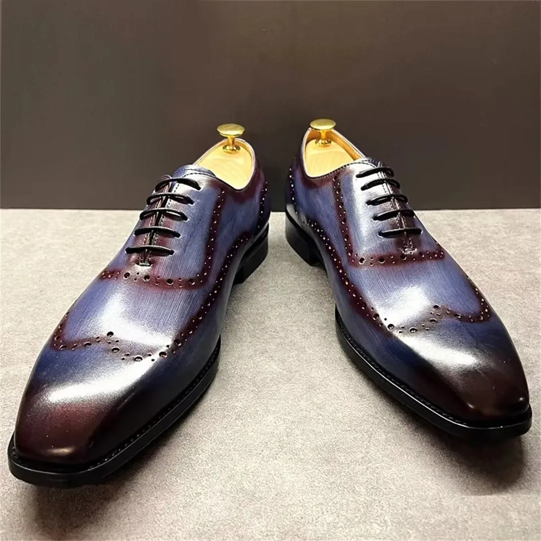 LeatherLux Pointed-Toe Genuine Elegance Dress Shoes