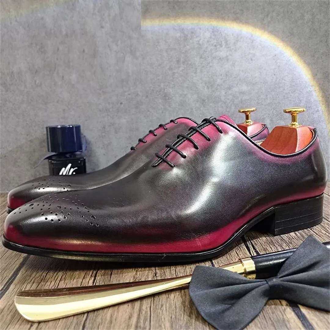 LeatherLux Pointed-Toe Genuine Elegance Dress Shoes